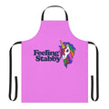 Humorous unicorn-themed apron with a "Feeling Stabby" message
