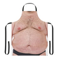 A humorous apron featuring a hairy belly design, perfect for confident men who embrace their bodies.