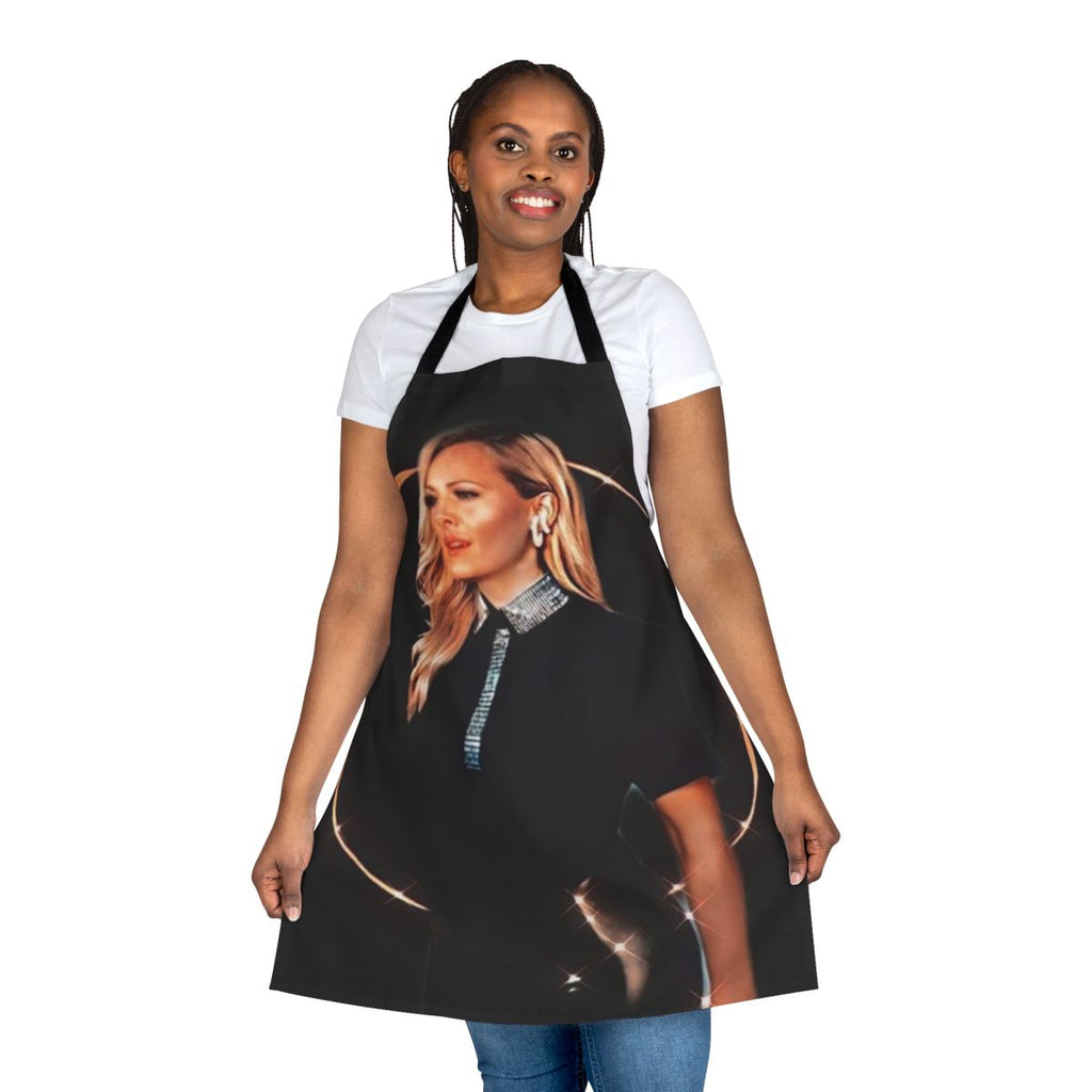 Helene Fischer inspired apron featuring a collage design with pop art elements.