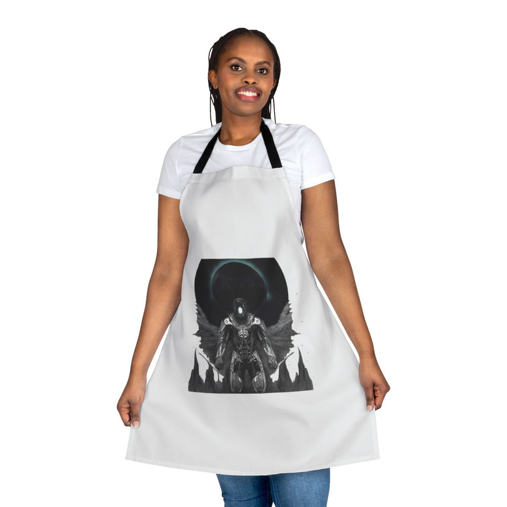 Horror-inspired apron with sci-fi and gothic elements