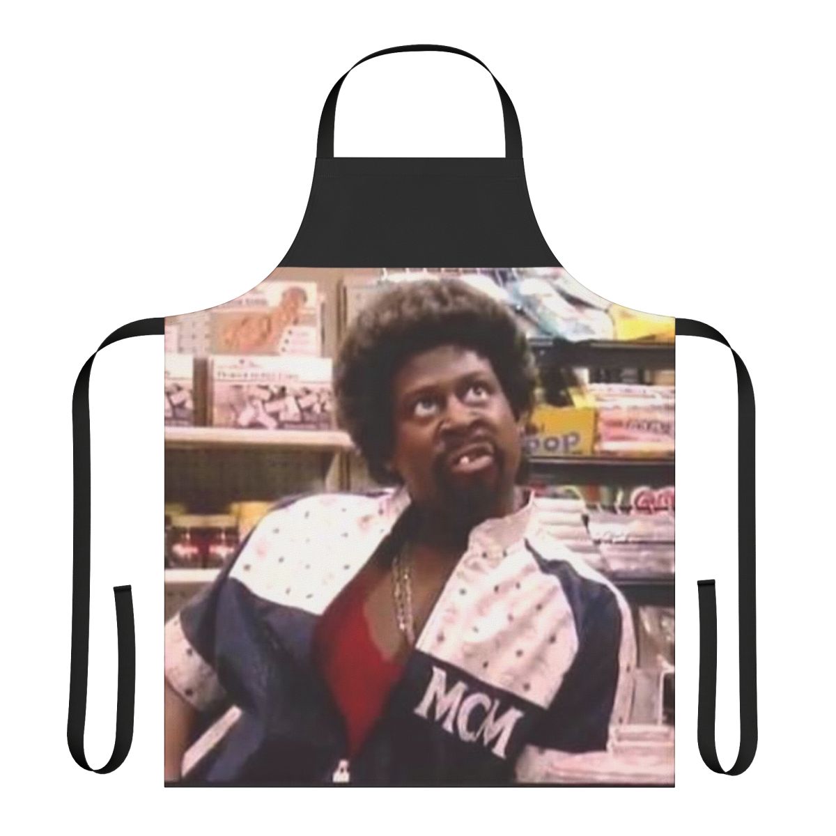 Photograph of a high-quality apron featuring a Jerome Martin-inspired design