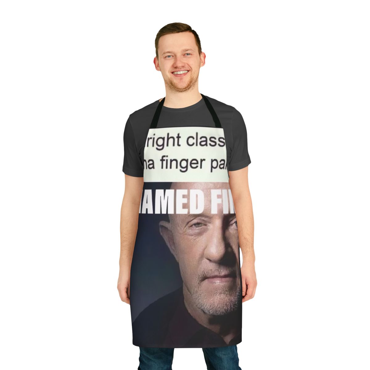 Stylish apron featuring the "Kid Named Finger" meme from the hit TV show Breaking Bad