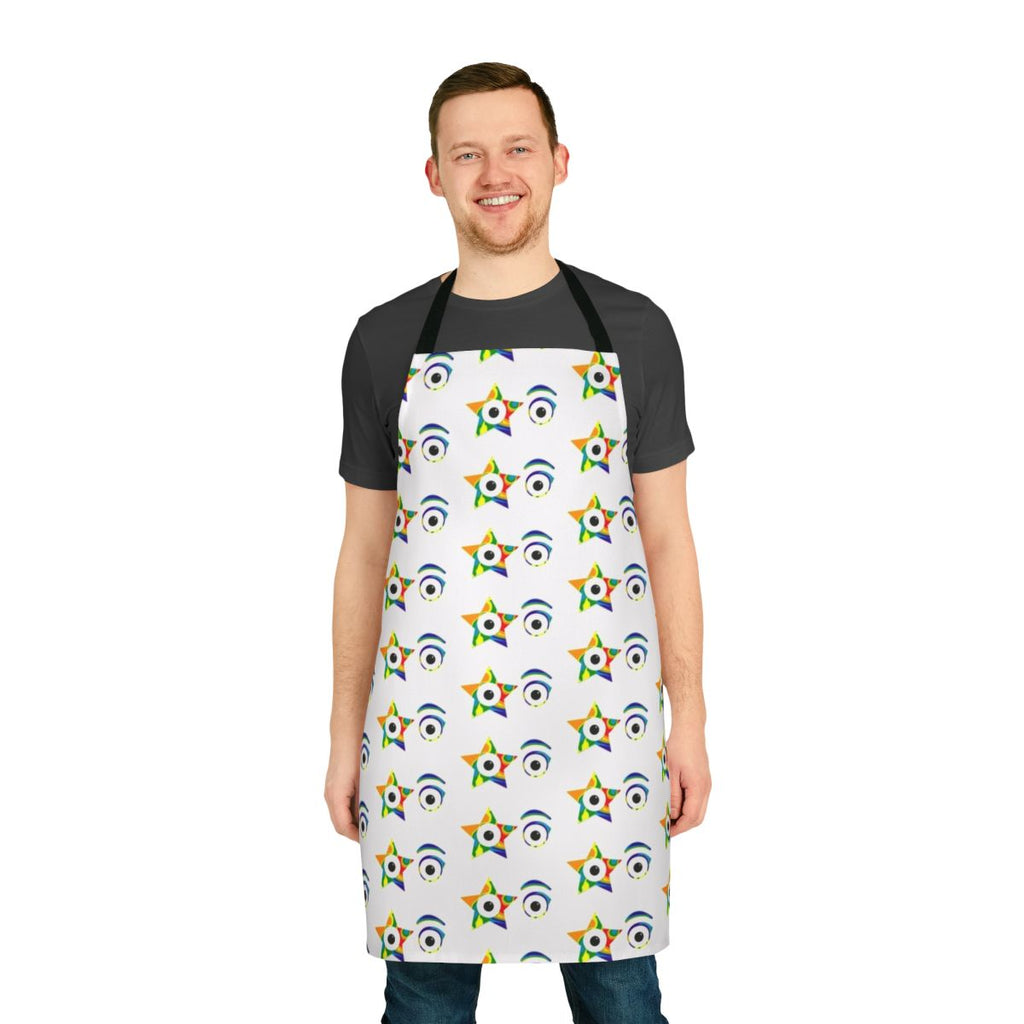 Tie dye apron featuring the iconic Kiss the Band The Starchild design