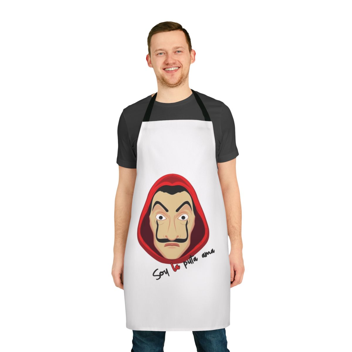 Money Heist Inspired Apron with "Soy La Puta Ama" Text