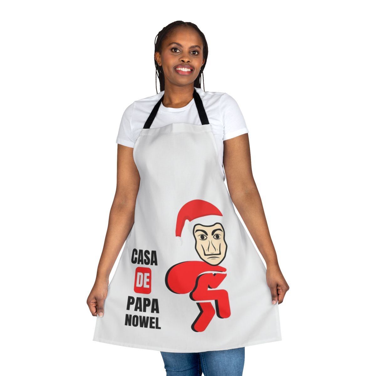 Stylish money heist themed cooking apron featuring fan art design