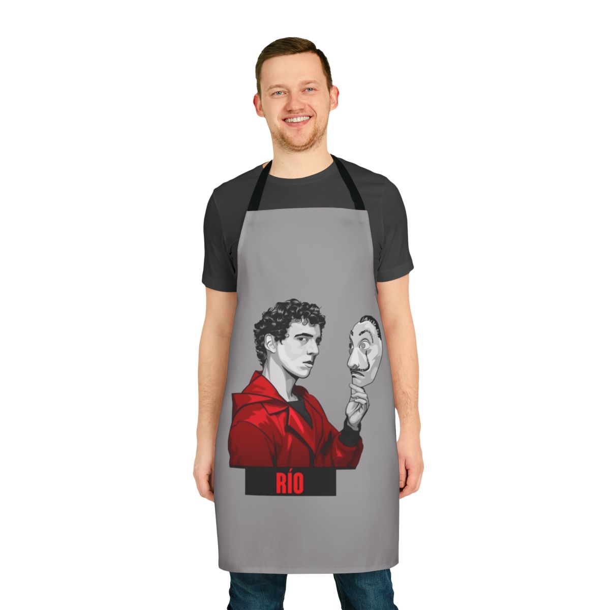 Money Heist Themed Apron with Rio, Tokyo, Berlin, and Other Characters