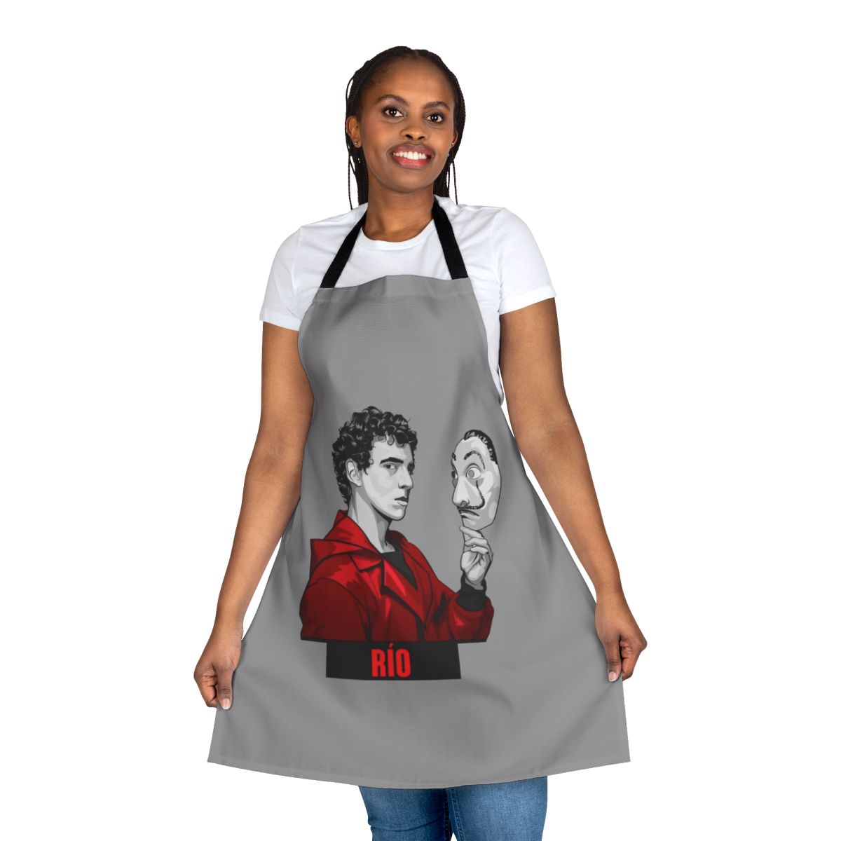 Money Heist Themed Apron with Rio, Tokyo, Berlin, and Other Characters