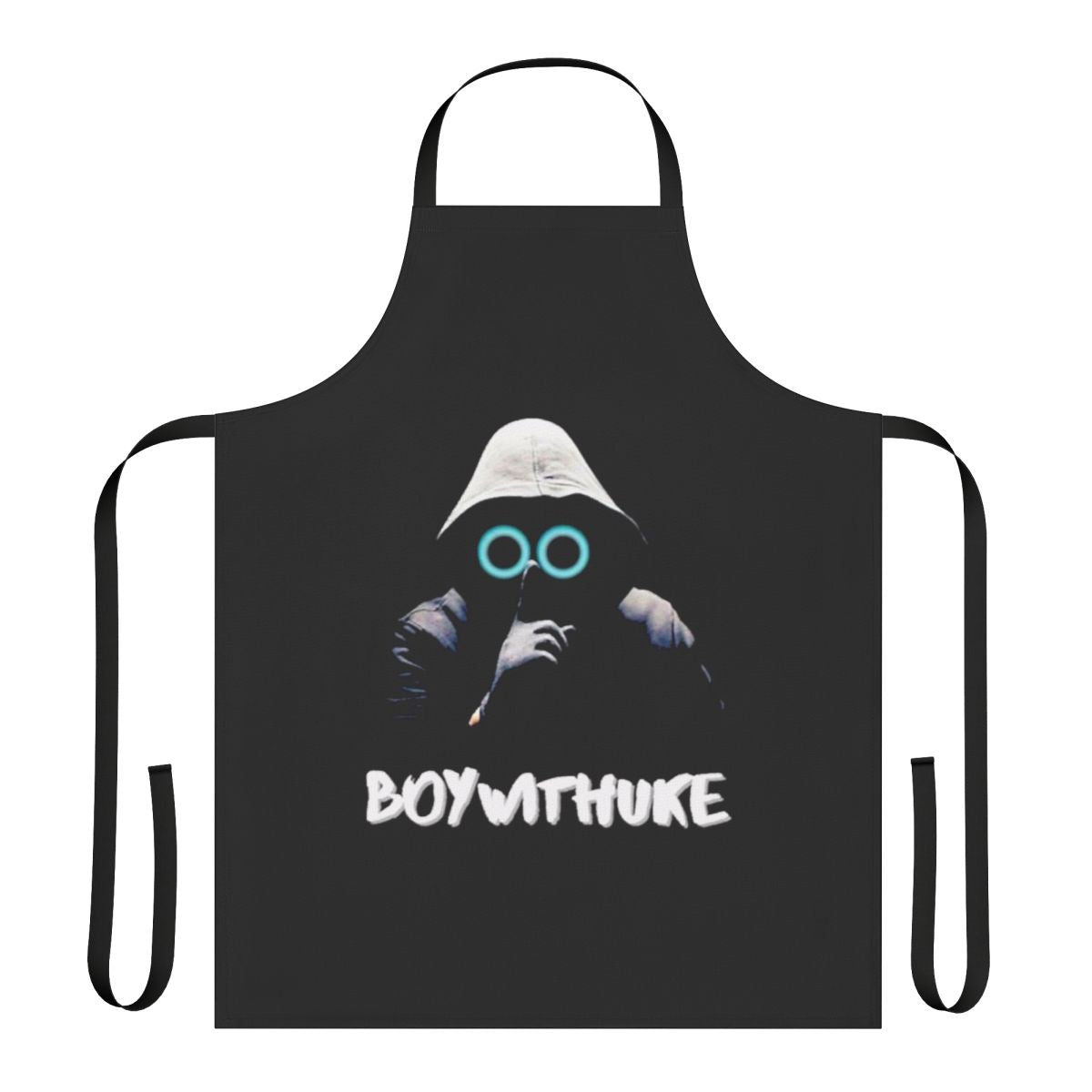 Apron featuring the design of a "boy with uke" character, perfect for fans of the musician boywithuke and anime enthusiasts.