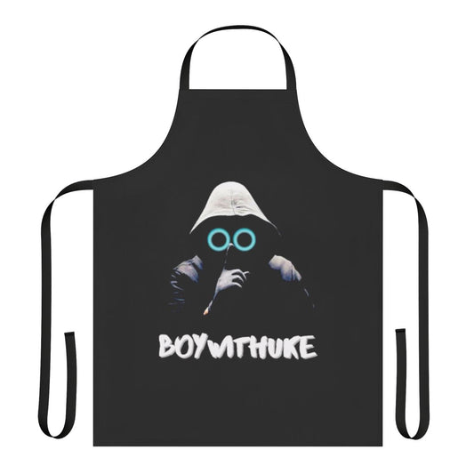 Apron featuring the design of a "boy with uke" character, perfect for fans of the musician boywithuke and anime enthusiasts.