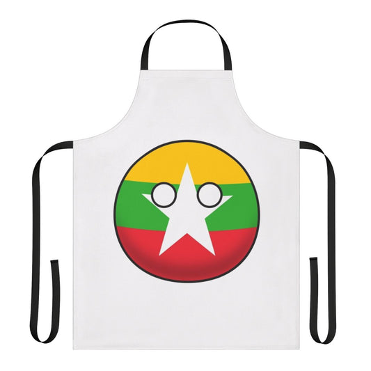 Colorful Myanmar Countryball design printed on a high-quality apron