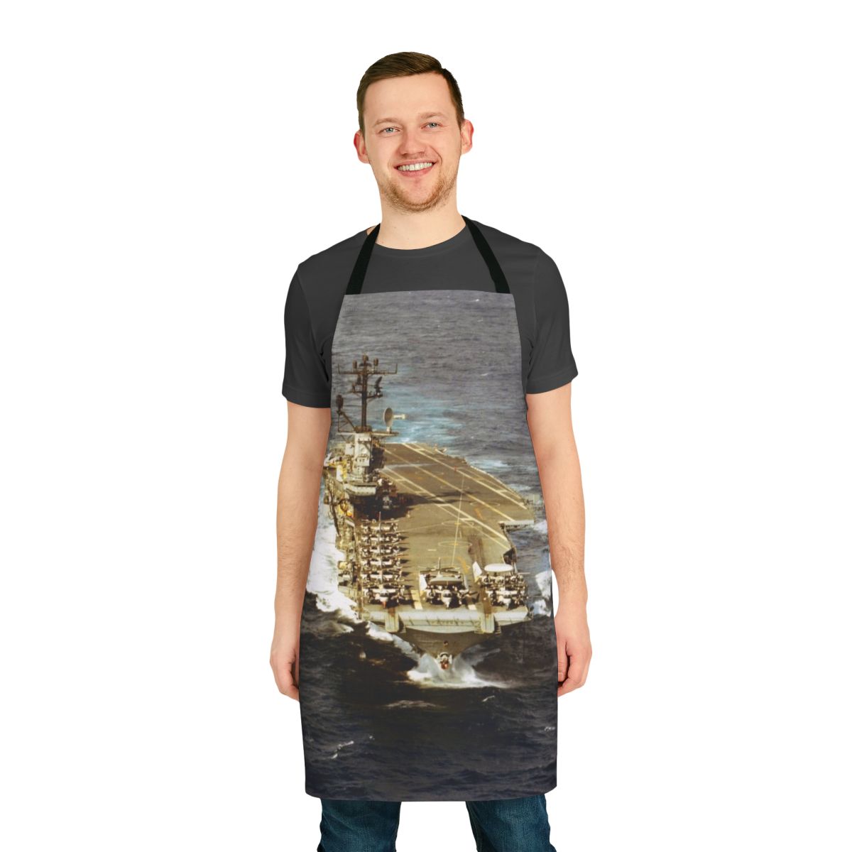 USS Intrepid CVS 11 inspired apron with navy aircraft carrier graphics