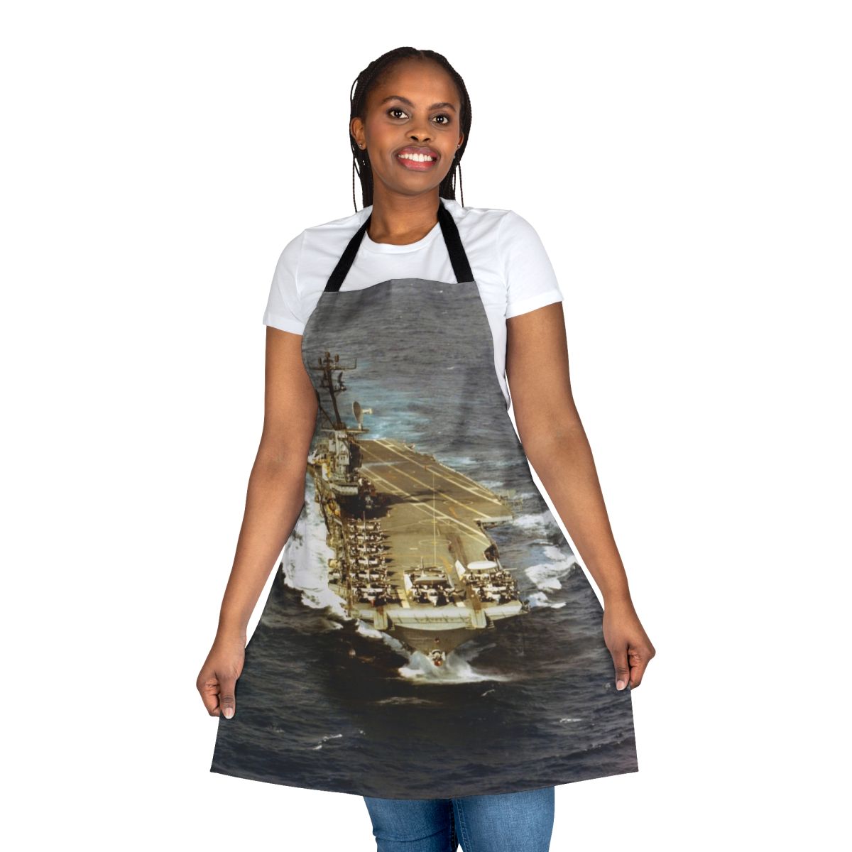 USS Intrepid CVS 11 inspired apron with navy aircraft carrier graphics