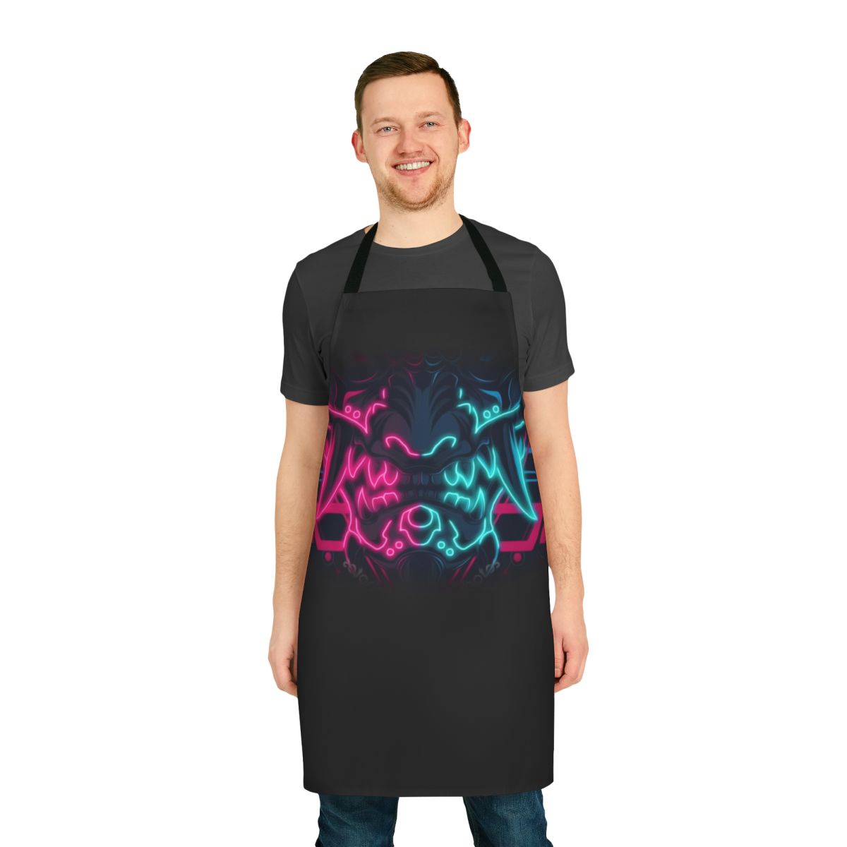 Neo Yokai inspired apron with Japanese aesthetic design
