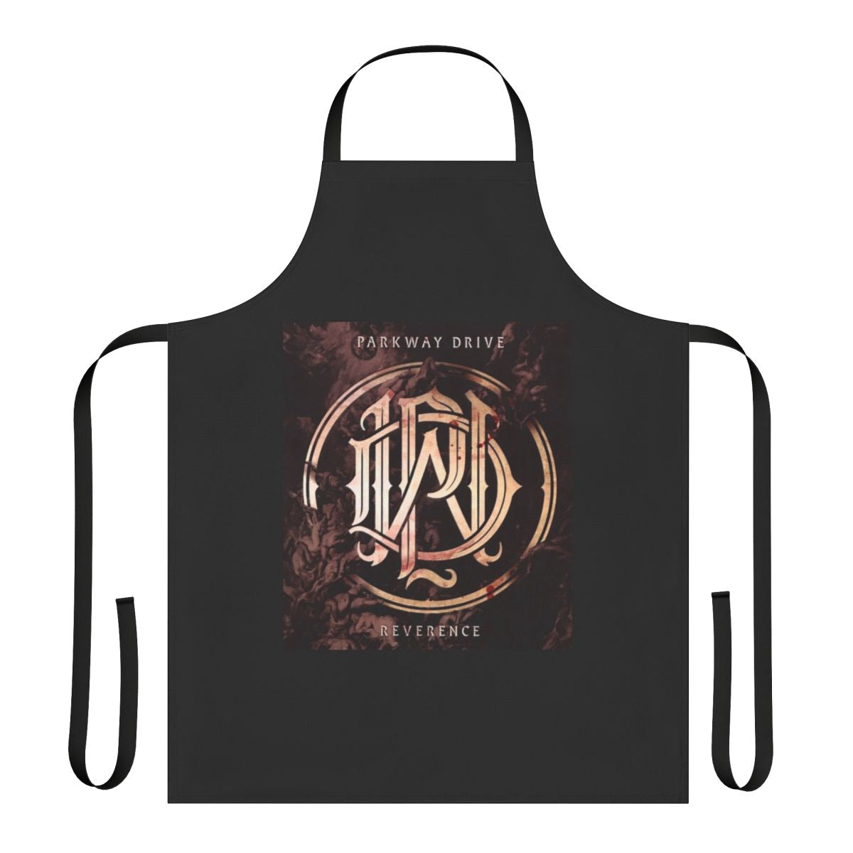 Parkway Drive band fan art design printed on a high-quality apron