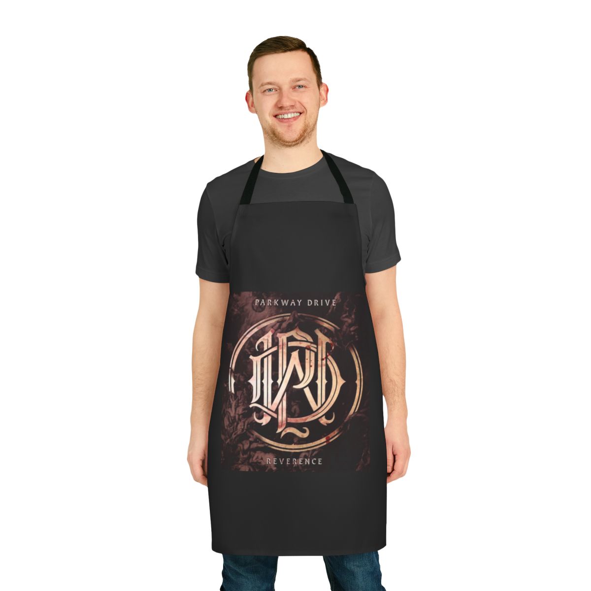 Parkway Drive band fan art design printed on a high-quality apron