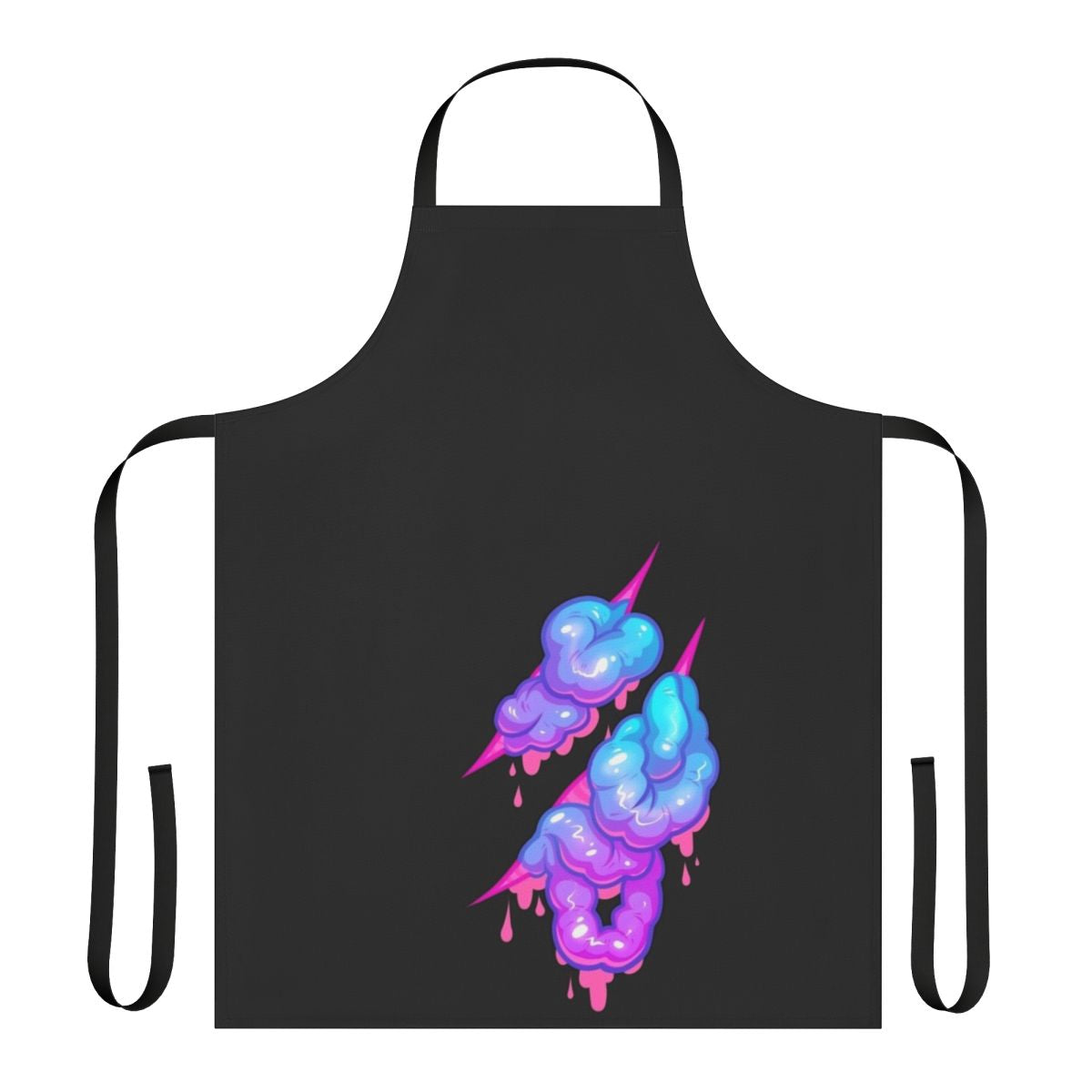 Pastel goth style apron with guts, slime, and candy gore design