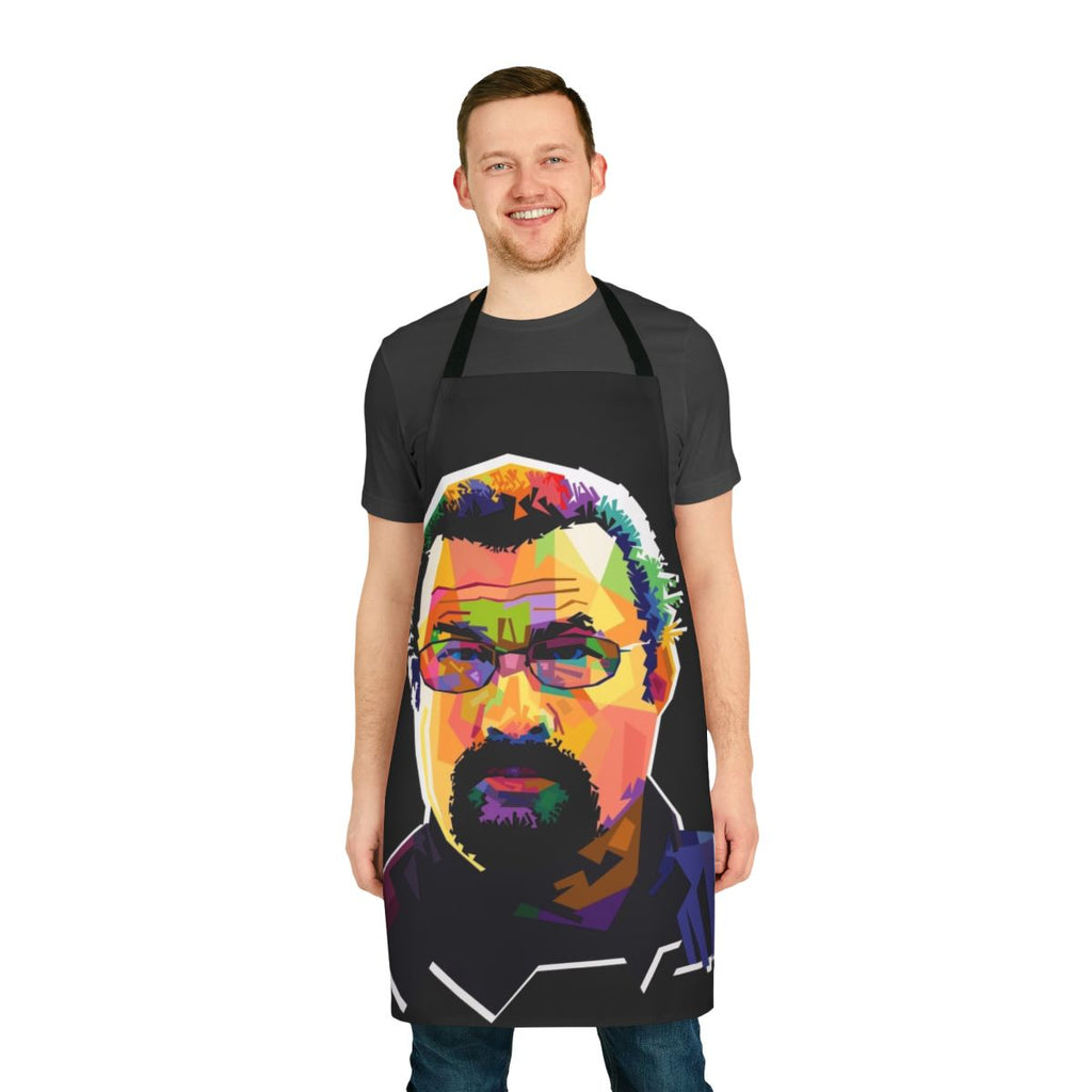 Steven Seagal inspired pop art design printed on a high-quality apron