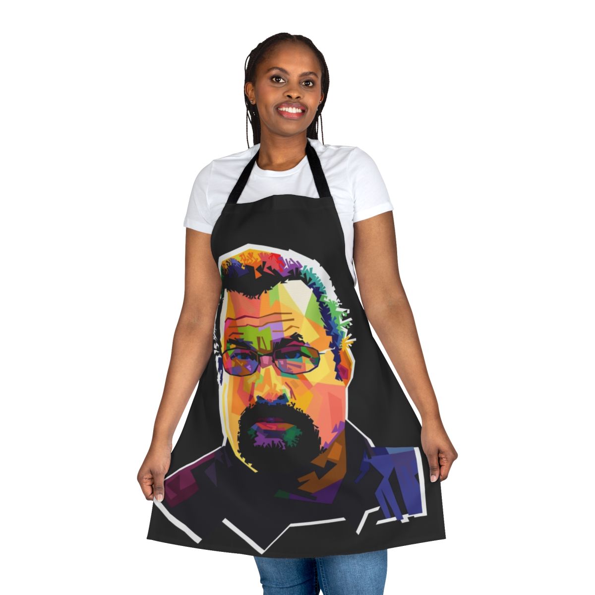 Steven Seagal inspired pop art design printed on a high-quality apron