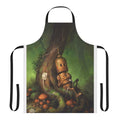 Robotic-themed apron with a nature-inspired design