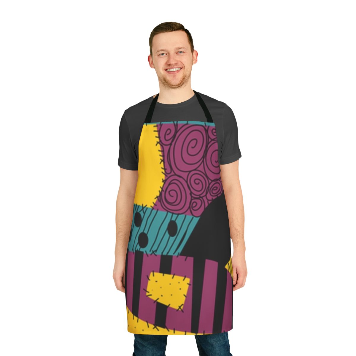 Handmade Sally Patchwork Dress Apron inspired by Nightmare Before Christmas featuring Jack Skellington
