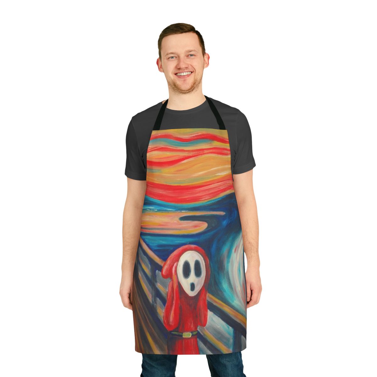 Scream-themed apron featuring the iconic Edvard Munch artwork
