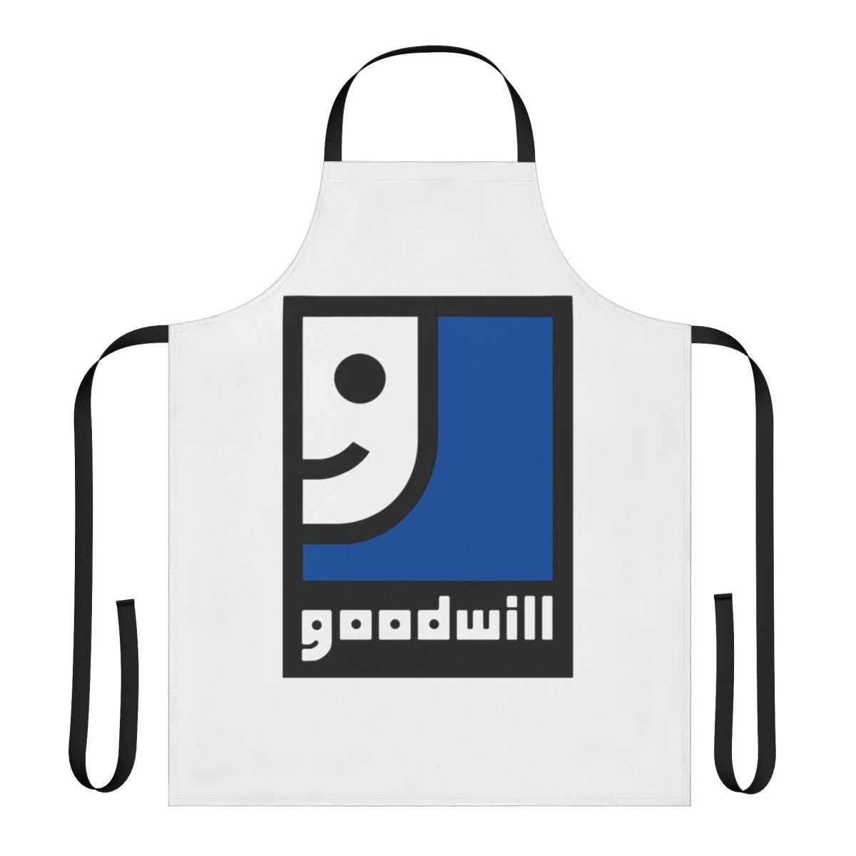 Secondhand apron featuring the Goodwill logo, available for purchase