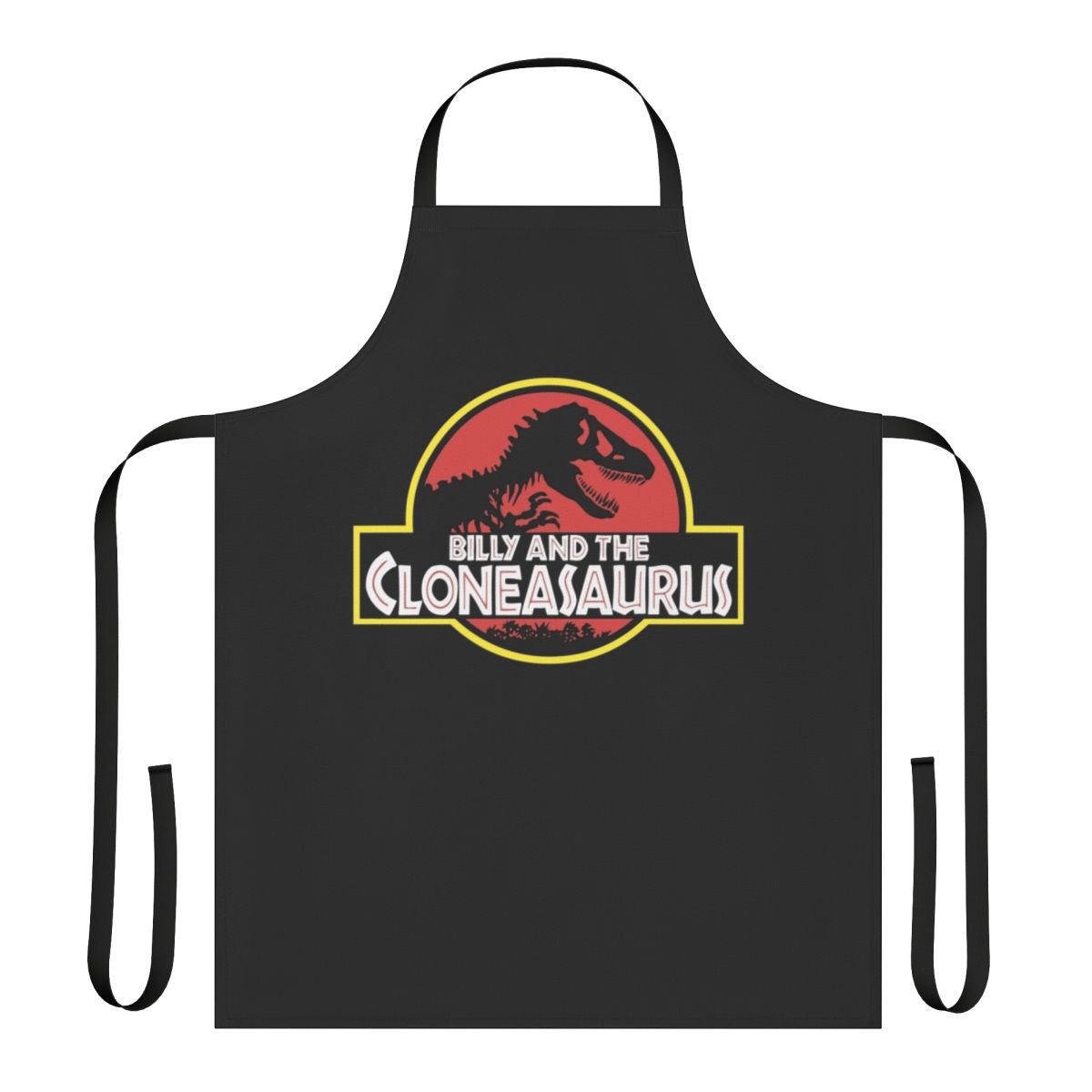 A white apron with a comical Simpsons-themed design, perfect for fans of the show.