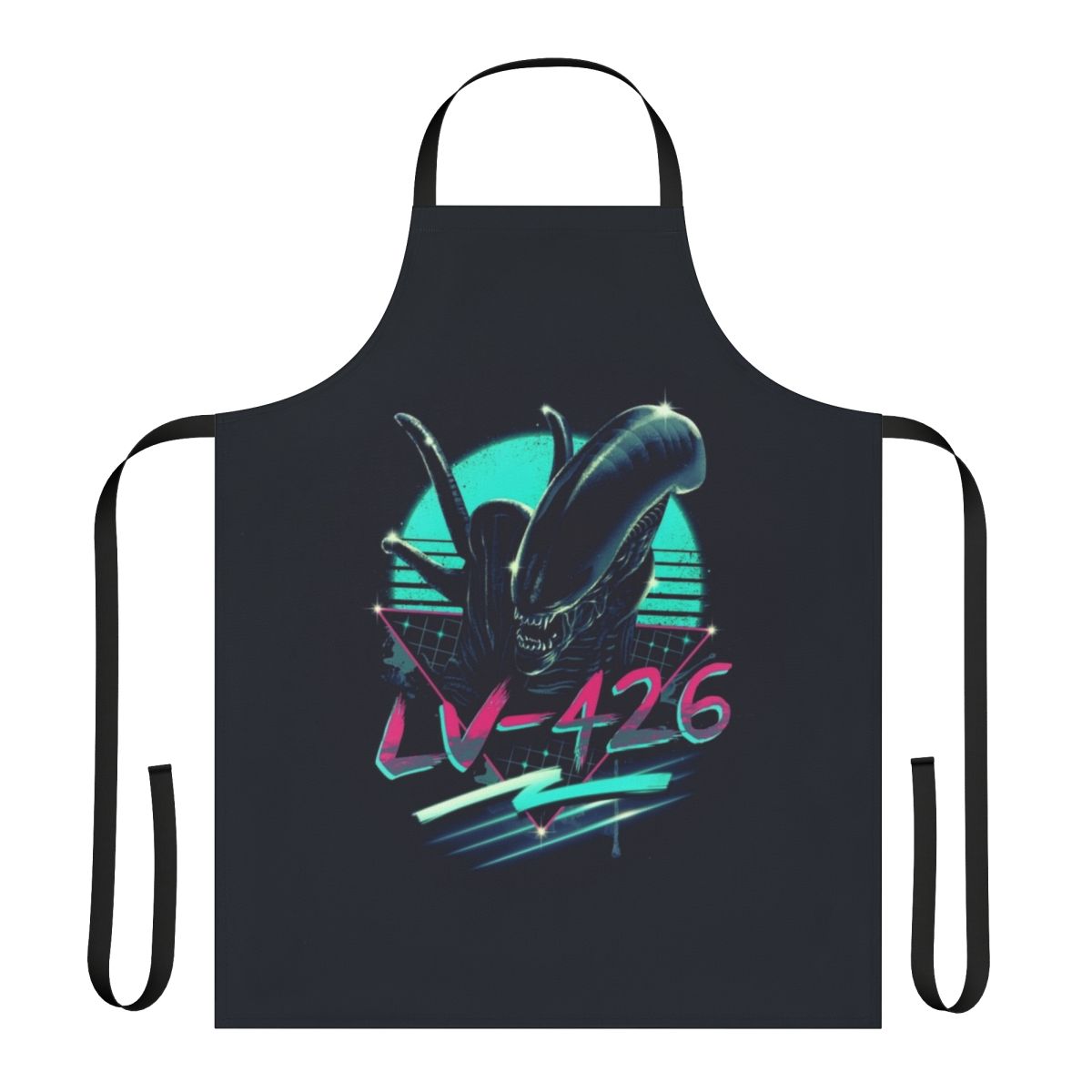 Illustration of a space alien xenomorph on an apron