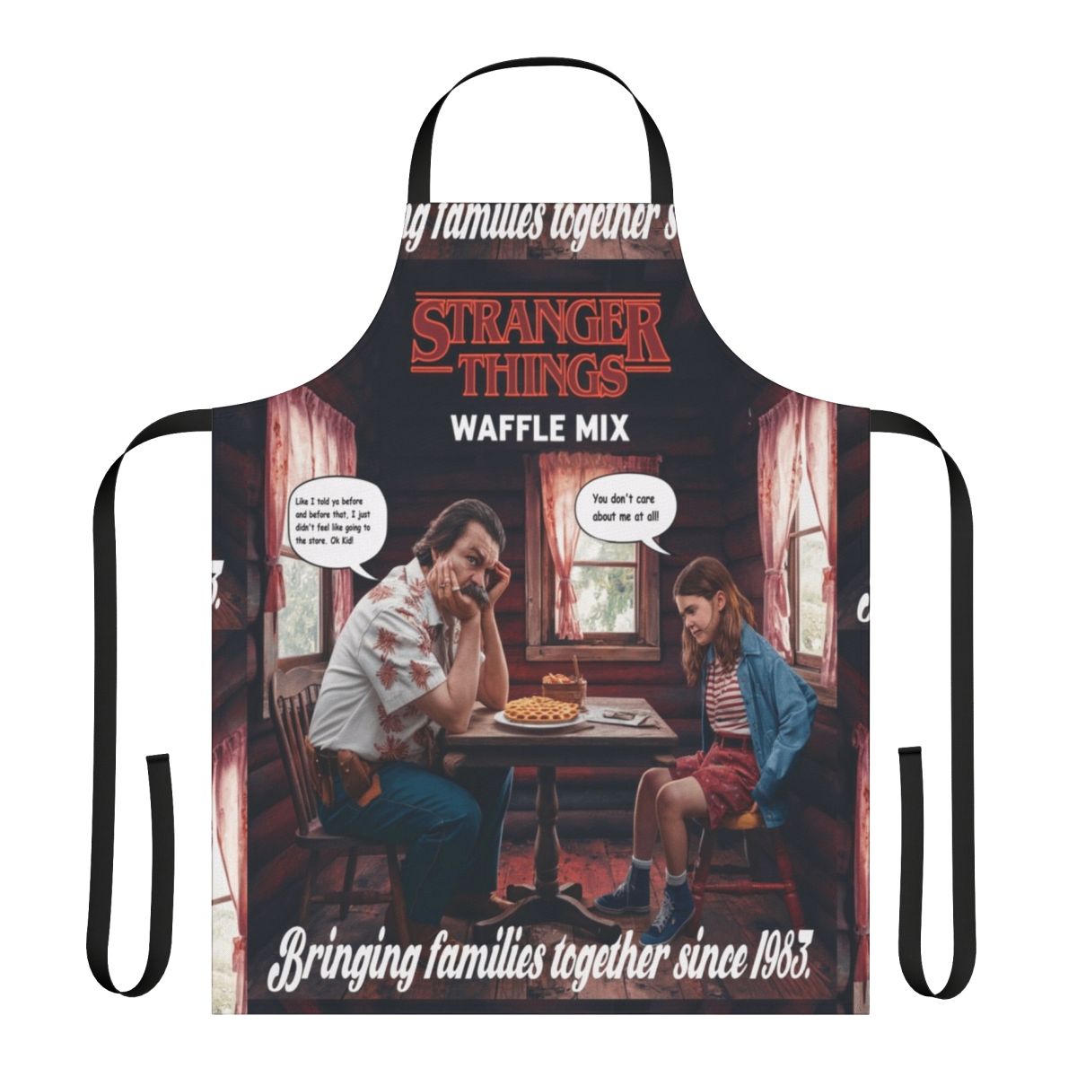 Strange mix apron with Stranger Things-inspired design