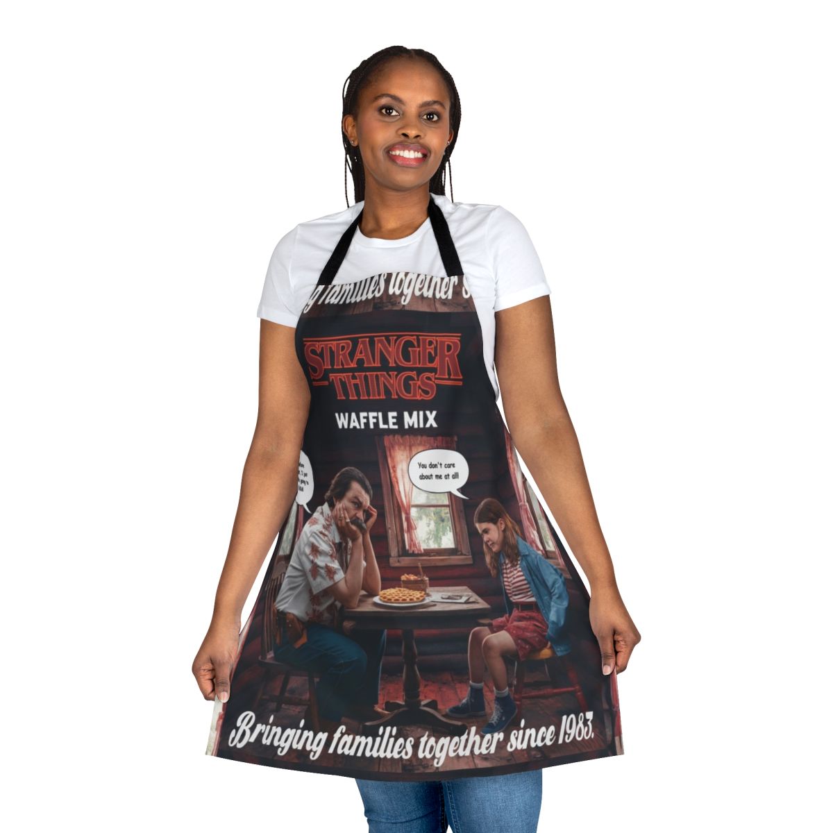 Strange mix apron with Stranger Things-inspired design