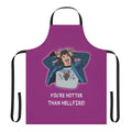 Stranger Things inspired apron with Eddie Munson and Hellfire Club design