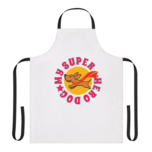Apron featuring a fun and original superhero dog design