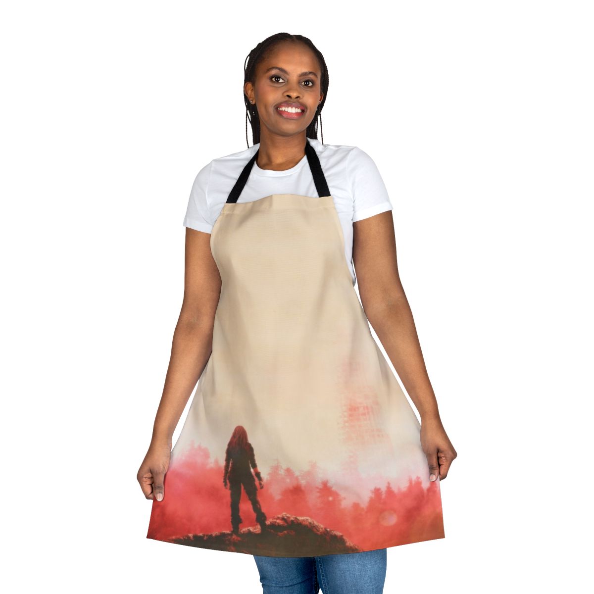 Wanheda-inspired apron with the 100 fandom design