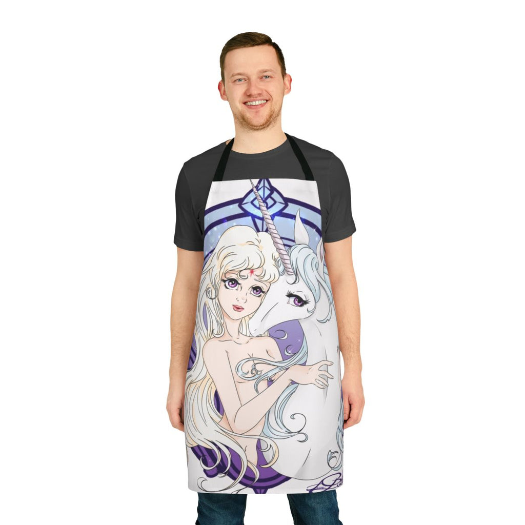 Handmade unicorn-themed apron with a fantasy design