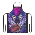 A vibrant apron featuring a detailed wolf maw design with sharp teeth, perfect for passionate fans of punk and furry fashion.