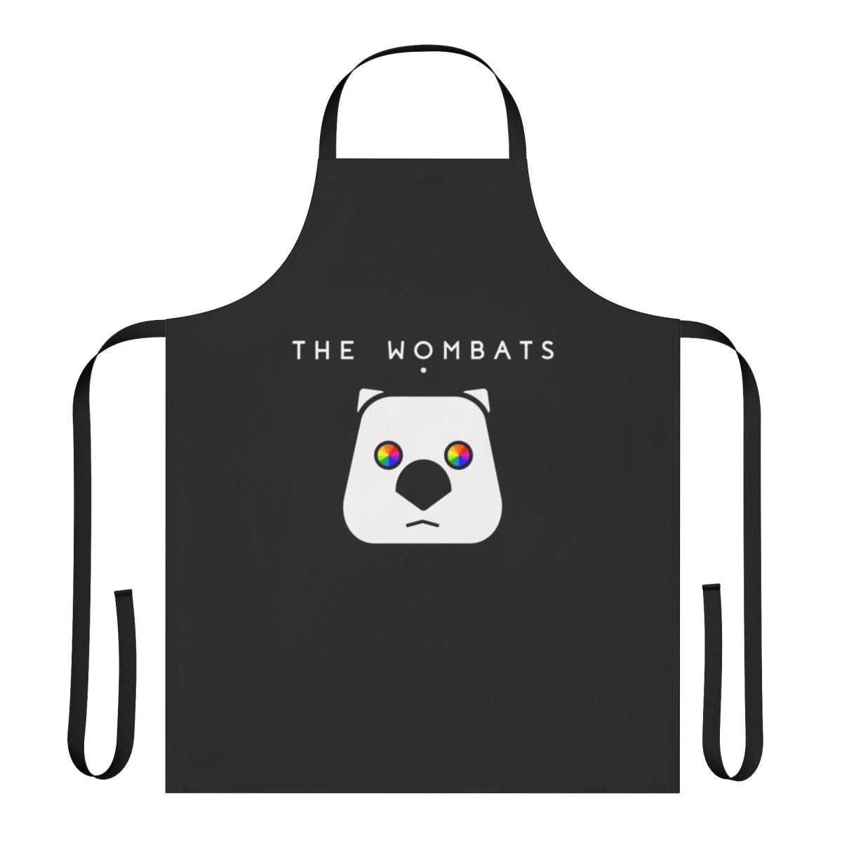 A stylish wombat-themed apron perfect for indie music enthusiasts