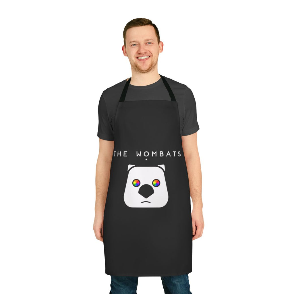 A stylish wombat-themed apron perfect for indie music enthusiasts