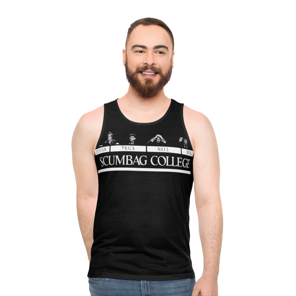 Unisex 1980s punk rock college lifestyle graphic tank top