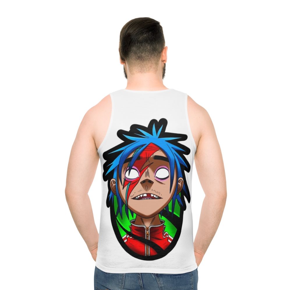 Unisex 2D graphic tank top with Gorillaz-inspired design