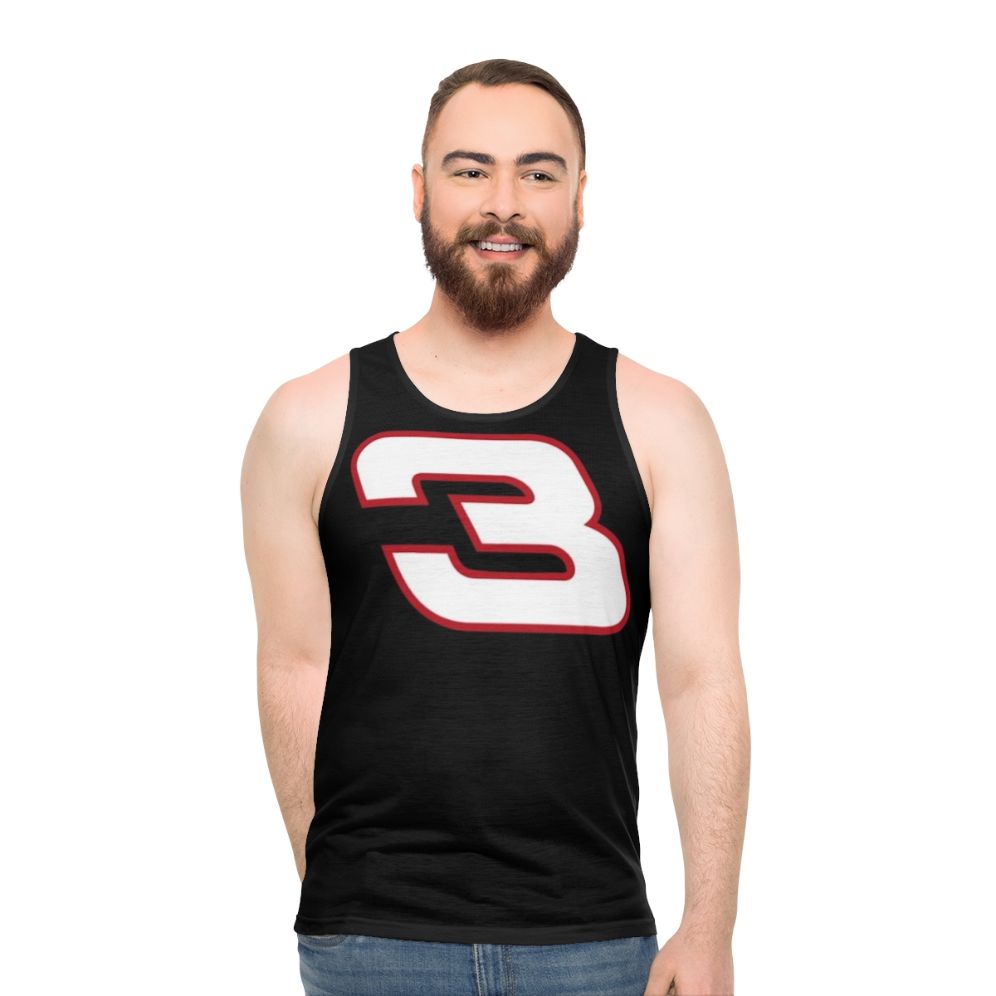 Unisex 3 Tank Top featuring retro NASCAR design