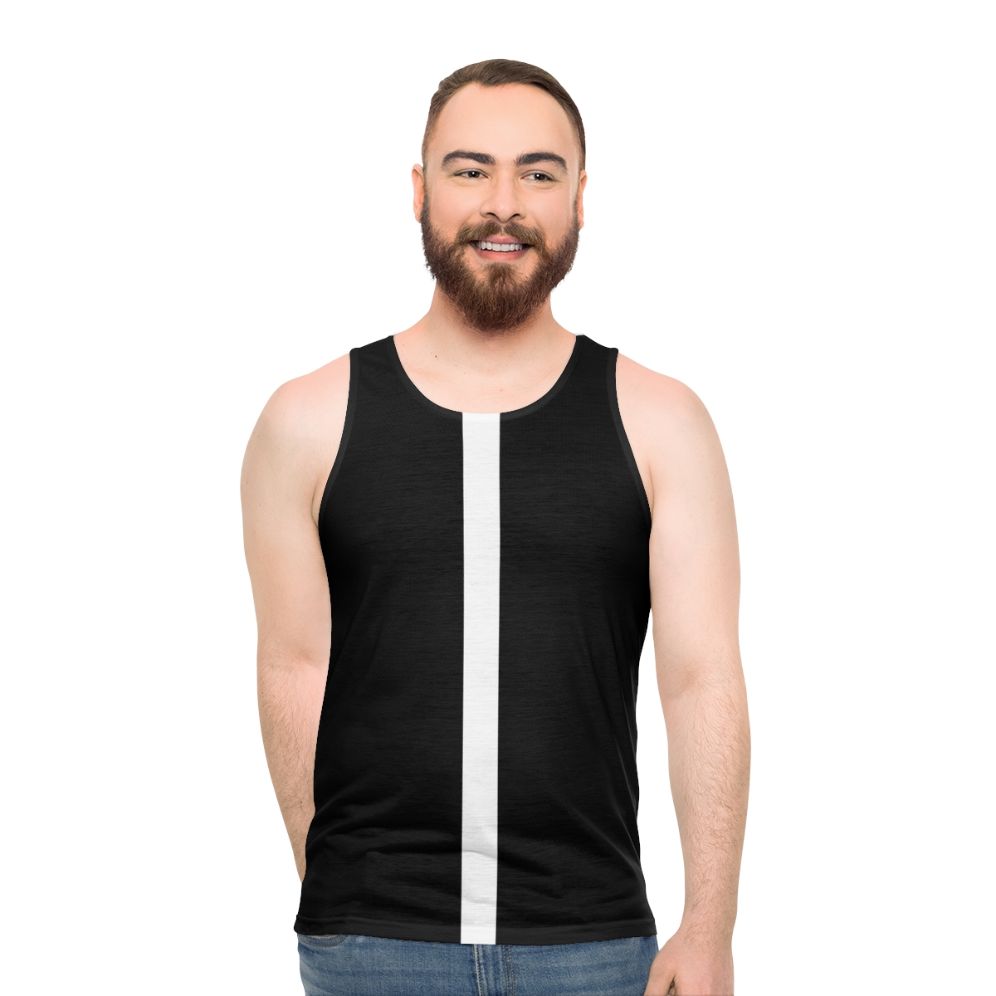 Unisex 60s mod black and white tank top