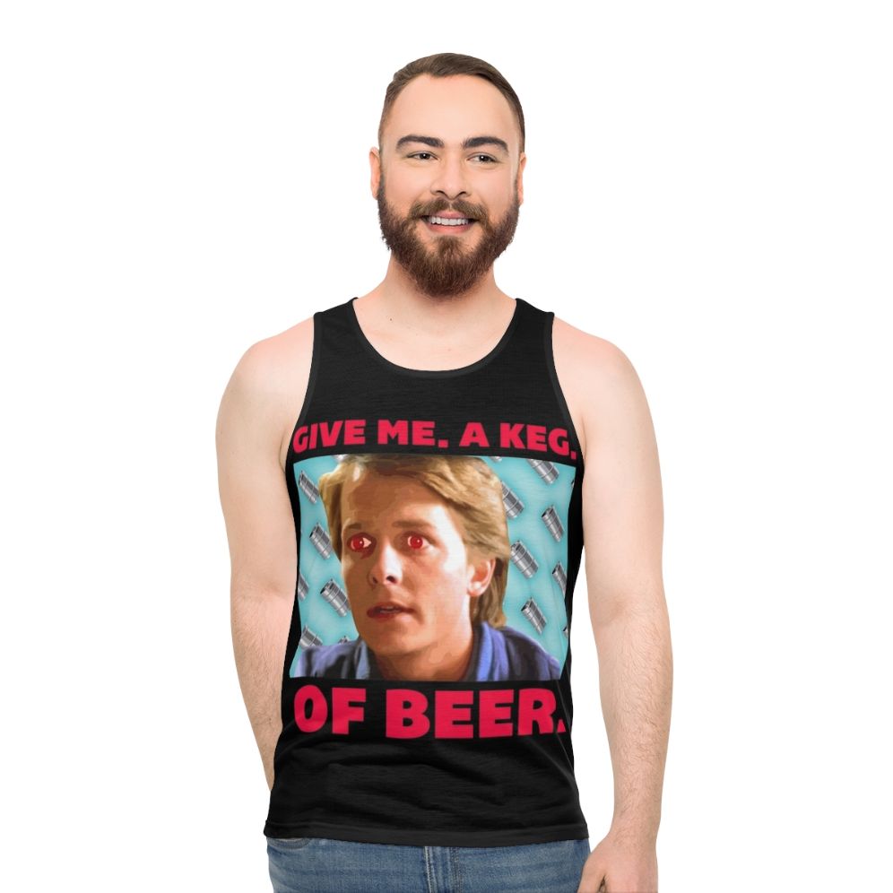 Unisex 80s "Give Me A Keg Of Beer" Pop Culture Tank Top