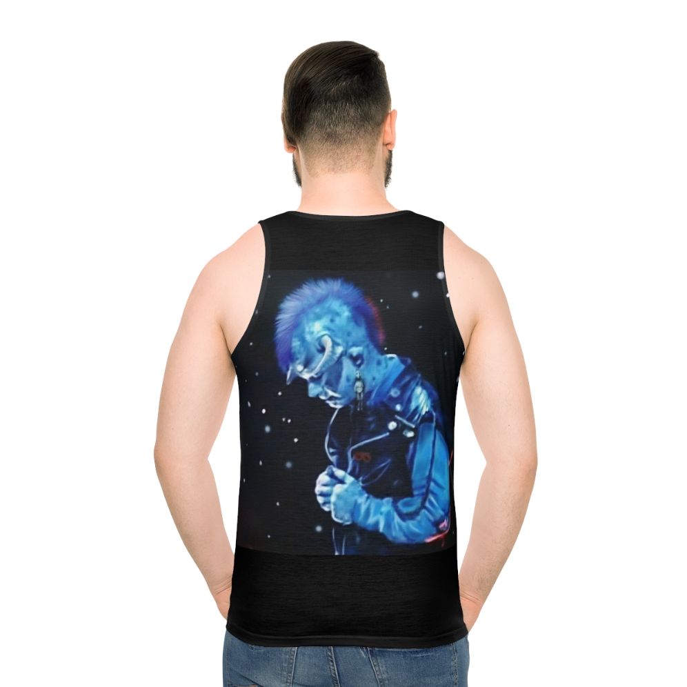 Unisex 80s nostalgia tank top with Maurice the creature design