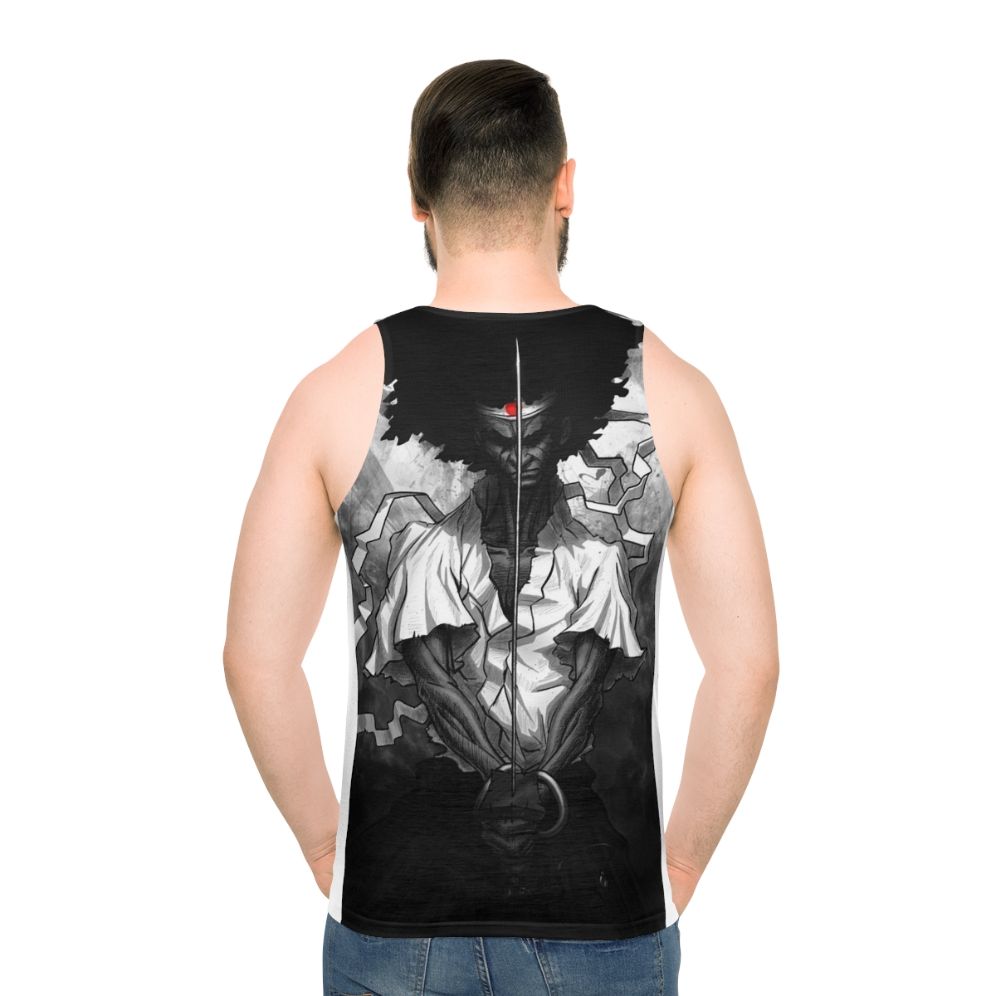 Unisex tank top with afro samurai inspired design