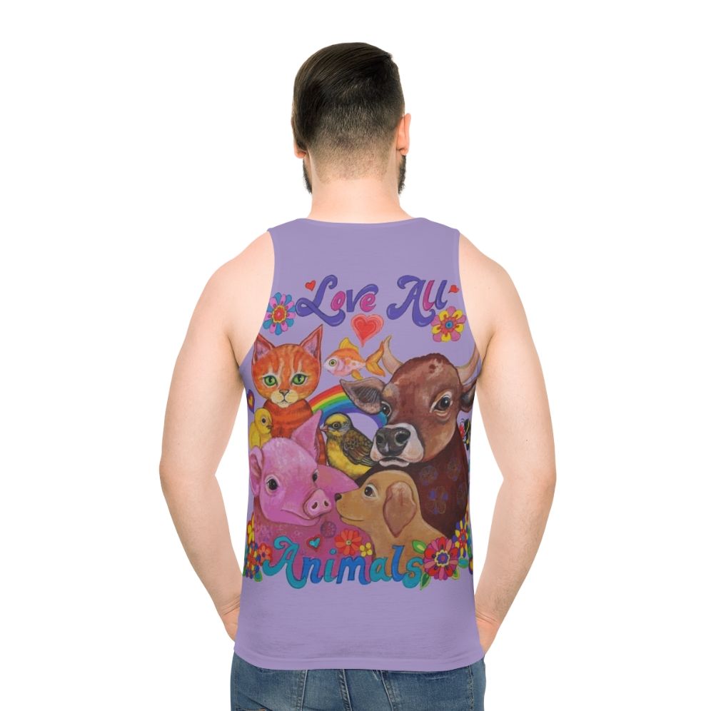 Unisex tank top with psychedelic animal design
