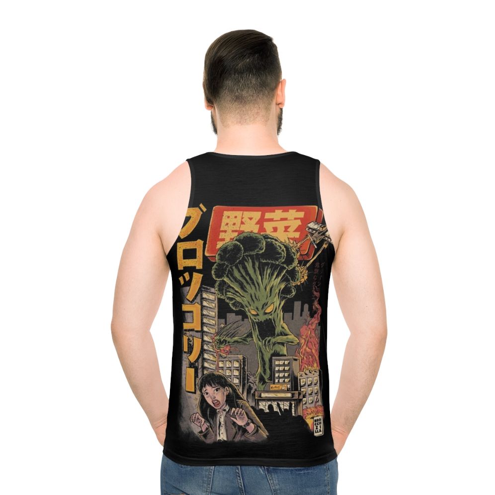 Unisex anime broccoli tank top with retro Broccozilla horror design