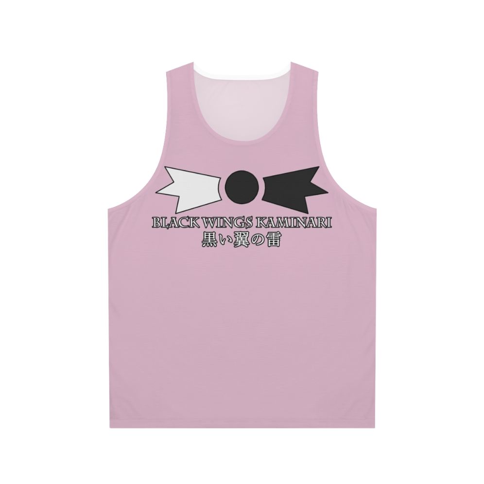 Unisex anime-inspired tank top with thunder wings design