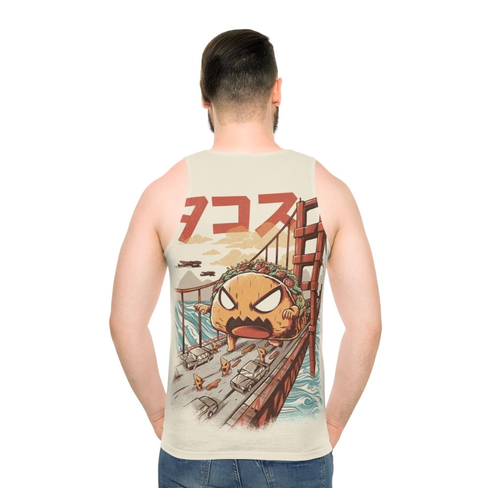 Unisex anime inspired Japanese kaiju graphic tank top