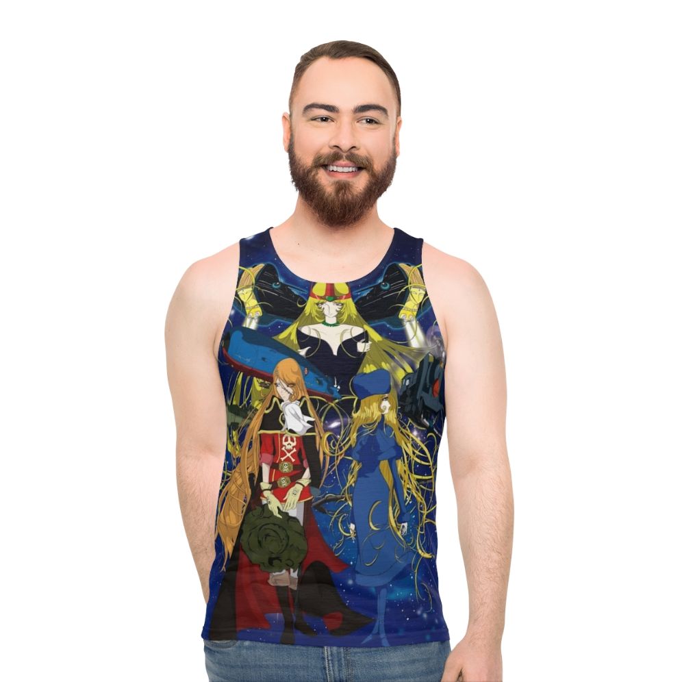 Unisex Anime Tank Top featuring Captain Harlock and Queen Emeraldas