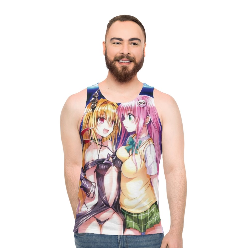 Unisex anime tank top featuring Lala Deviluke and Yami from To Love Ru